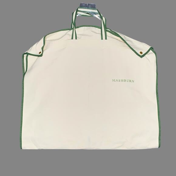 Mashburn OS Canvas Garment Bag Suits Beige Green Travel - Picture 1 of 6